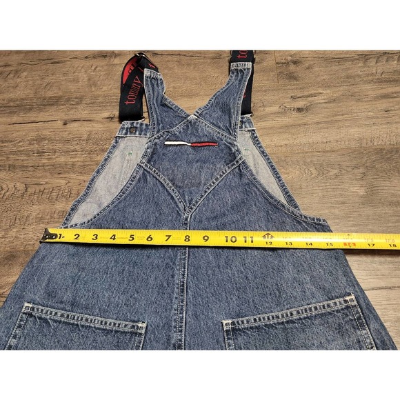 Vintage 2001 Y2K Tommy Hilfiger Tommy Jeans Blue Denim Overall Shorts Adult M - Picture 3 of 9